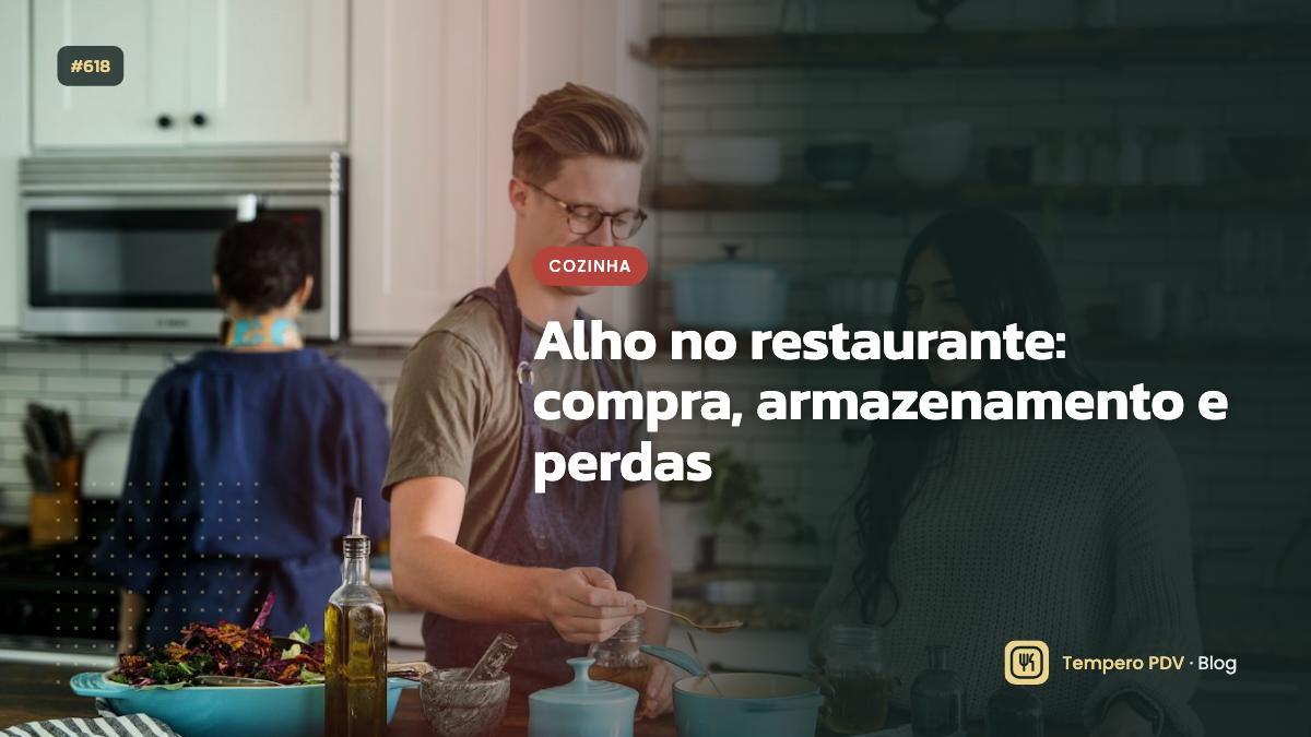 Alho na cozinha do restaurante