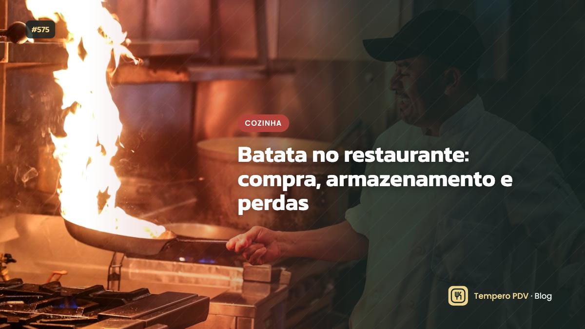 Batata na cozinha do restaurante