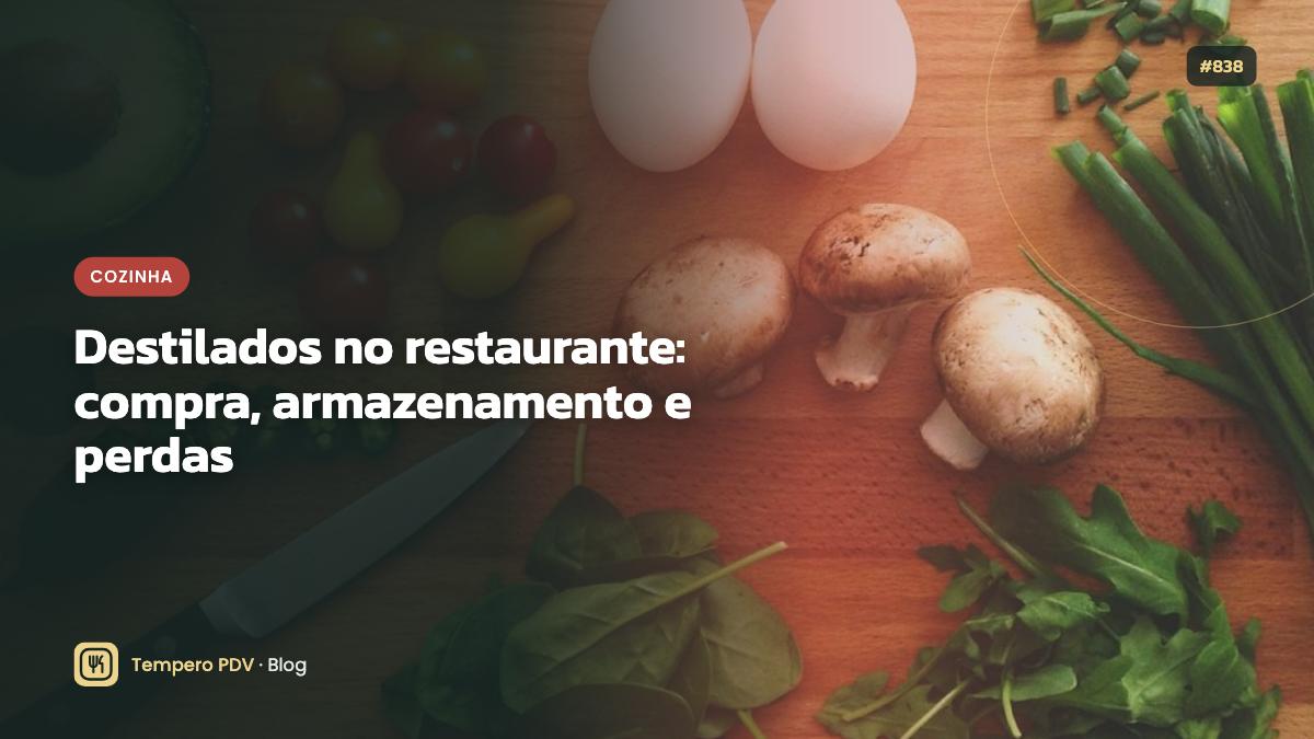 Destilados na cozinha do restaurante