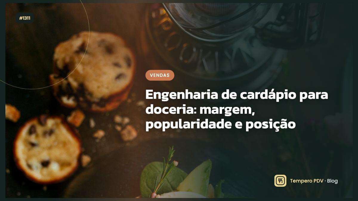 Engenharia de cardápio para doceria: margem, popularidade e posição