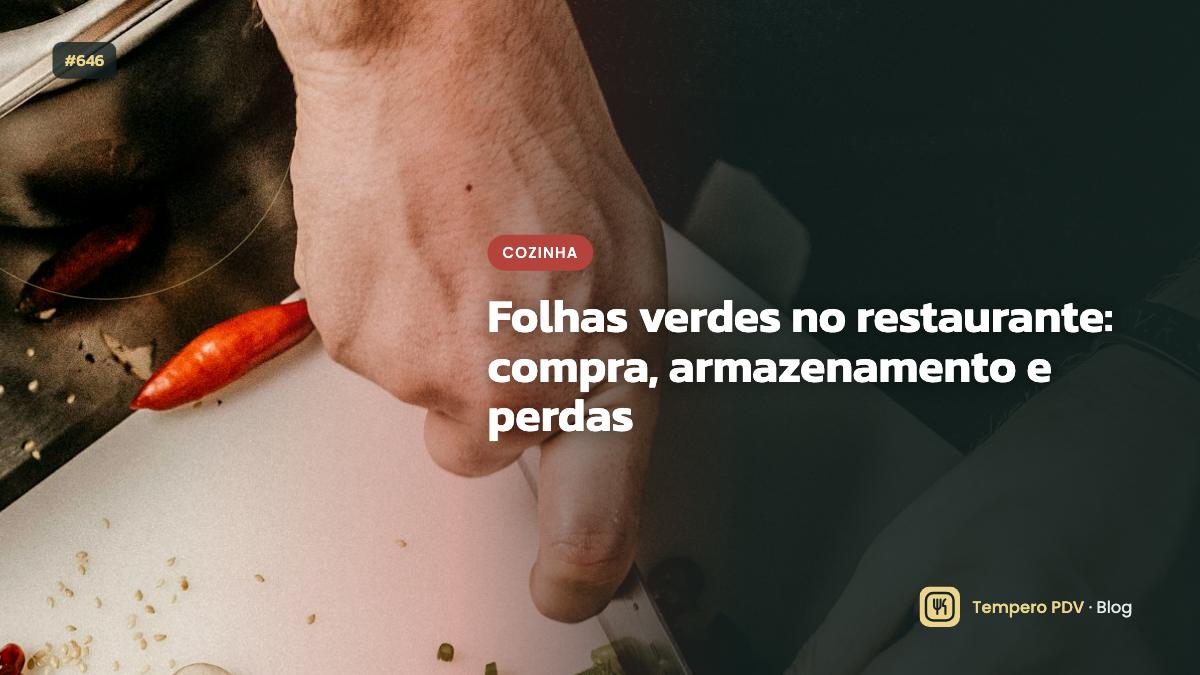 Folhas verdes na cozinha do restaurante