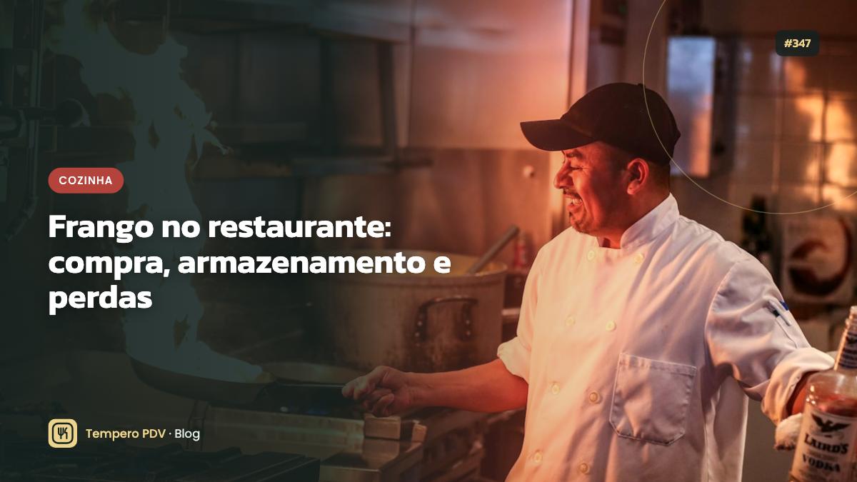 Frango na cozinha do restaurante