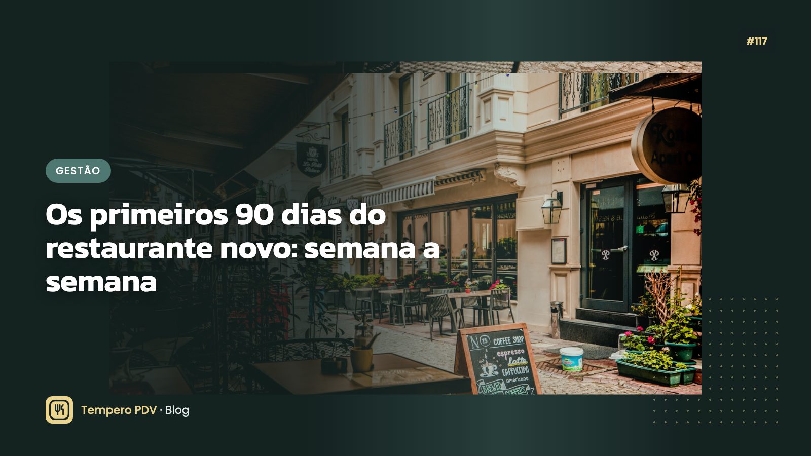 Fachada de restaurante recém-inaugurado à noite