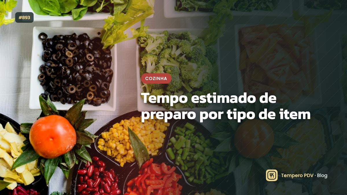 Tempo estimado de preparo por tipo de item