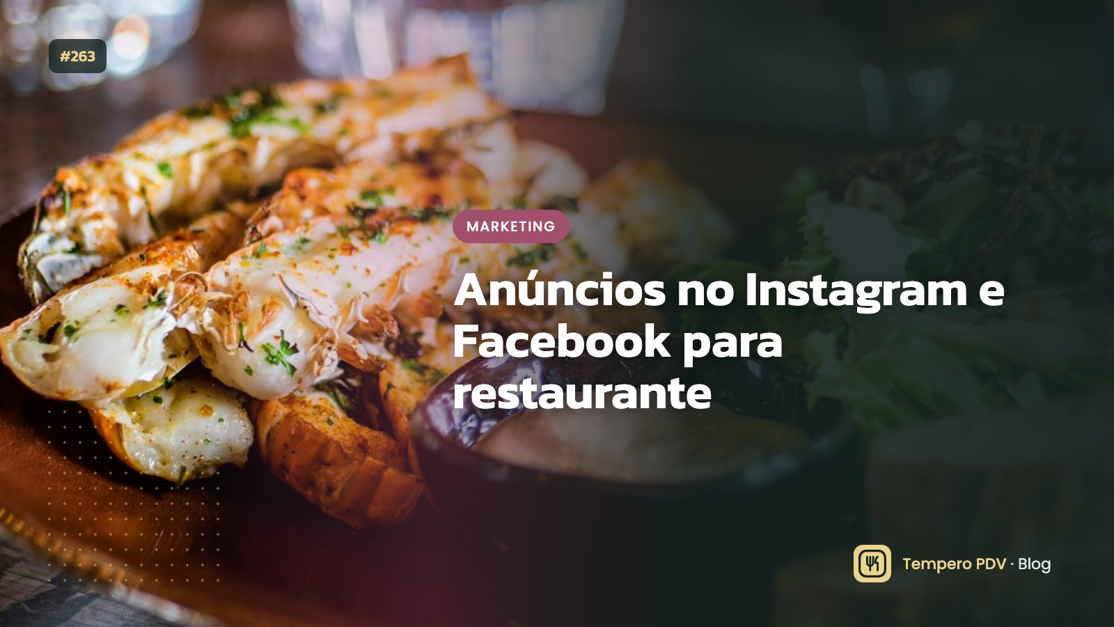 Tela de celular com anúncio de restaurante